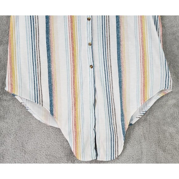 Eden & Olivia Shirt0 Womens Medium Striped Casual Button Up Sleeveless Blouse - Picture 8 of 12